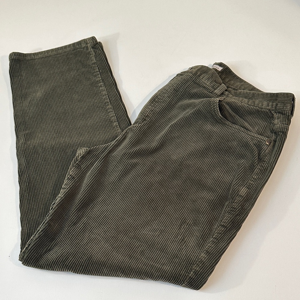 VINTAGE - JONES SPORT - WOMENS - CORDUROY PANTS - DARK GREEN - SIZE 16